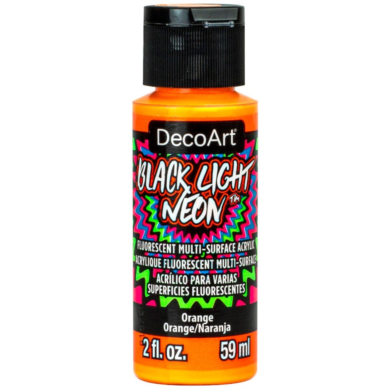 DecoArt Black Light Neon Acrylic Paint 2oz – Fluorescent UV Reactive Acrylic for Craft, Art, DIY & Party Projects